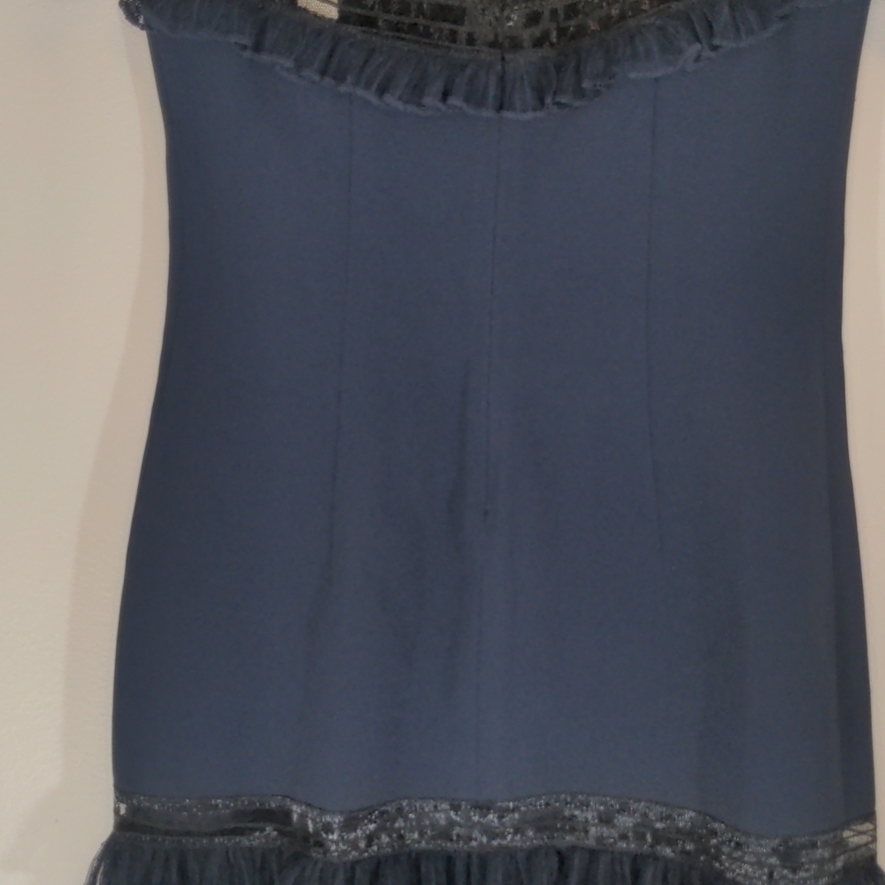 JONATHAN Simkai Navy Black Mock Neck Plisse Tulle Mini Cocktail Dress NW… - Picture 10 of 12
